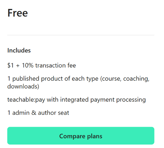 Teachable Free Plan Teachable Free Plan
