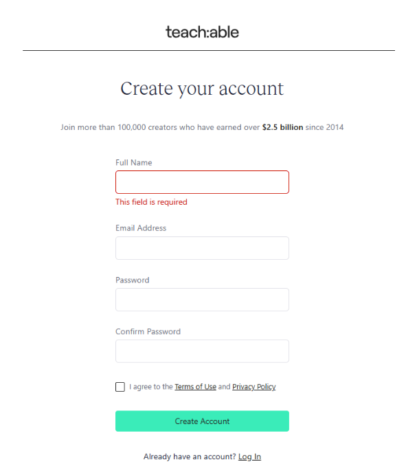 create an account create an account